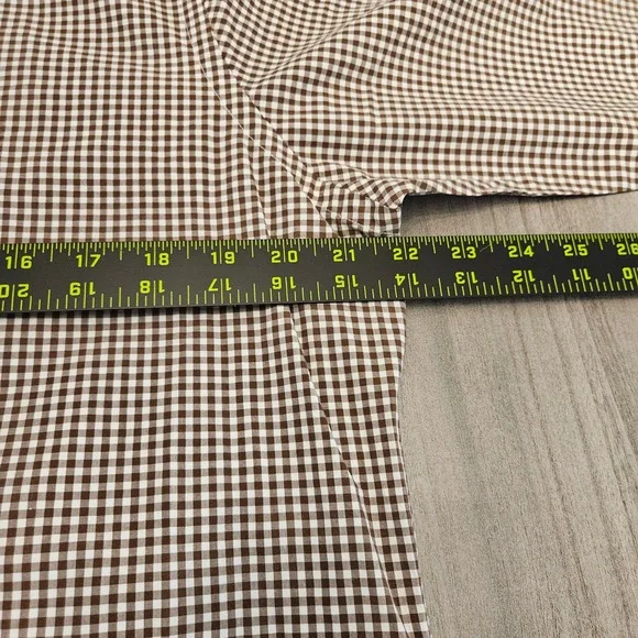 Ralph Lauren Classic Fit Gingham Shirt Mens Medium Brown White Check Long Sleeve - Picture 6 of 8